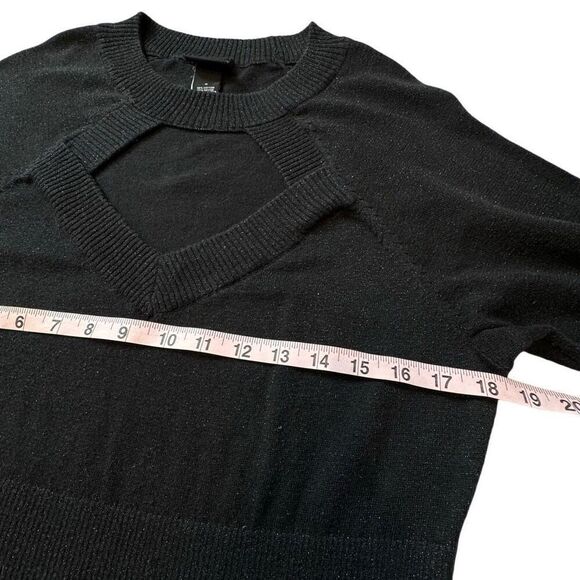 Torrid Metallic Sweater Knit Tunic Women’s 2X Black Sparkle Cut Out - Picture 2 of 12